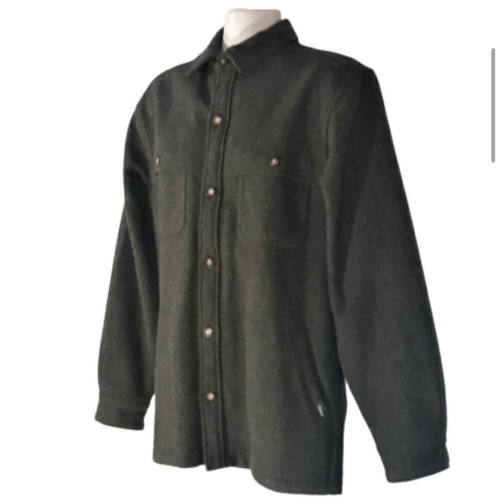 Woolrich Medium Wool/Nylon Green Heavyweight Overcoat  (N1)